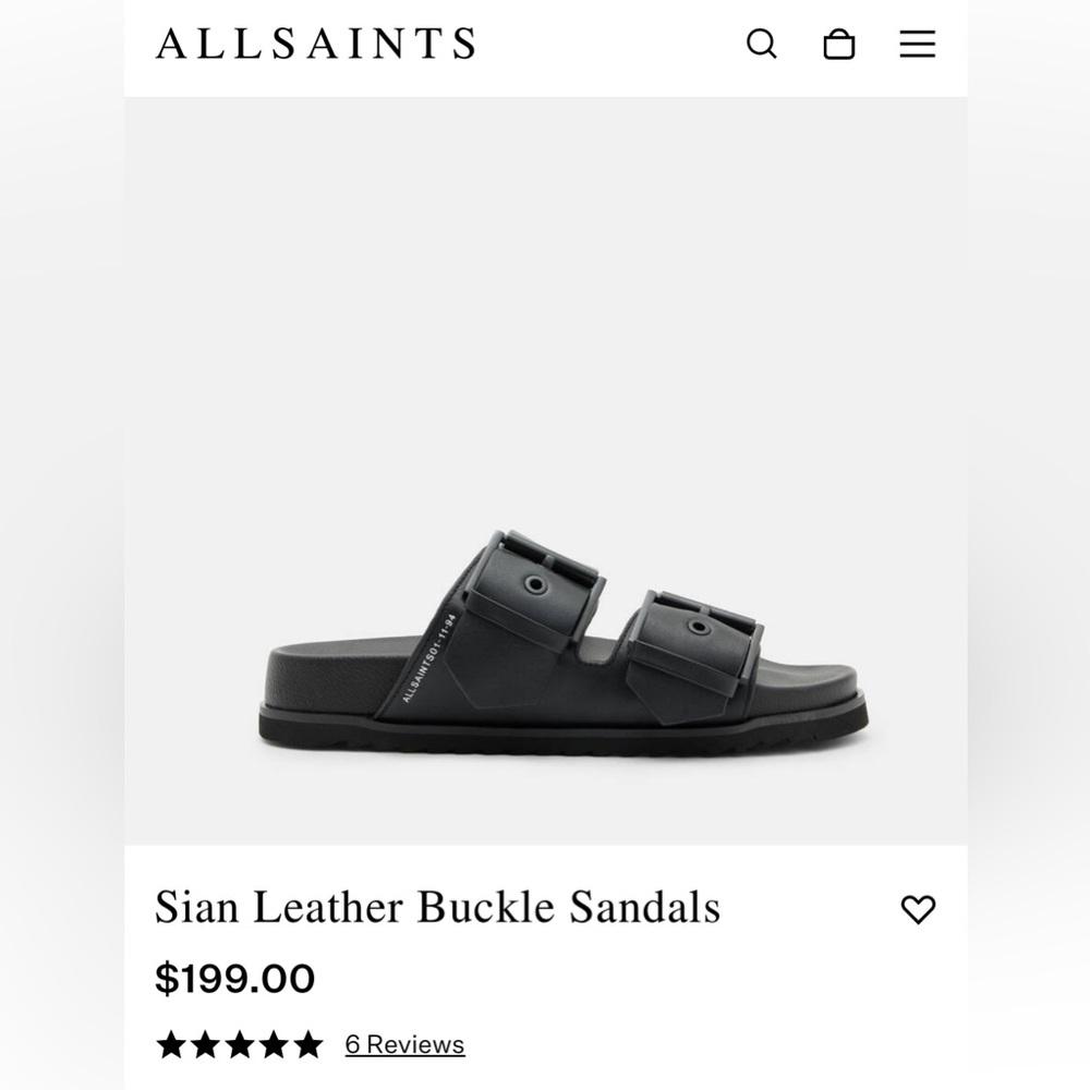 Allsaints Sian Leather Buckle Sandals